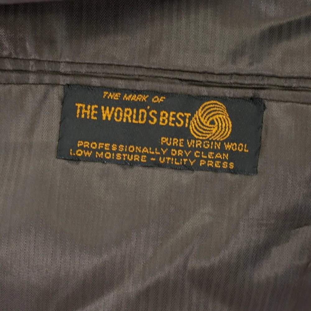 Hart Schaffner‎ Marx Gold Trumpeter Wool 2 Piece Suit Brown Birdseye 40R 36 / 30